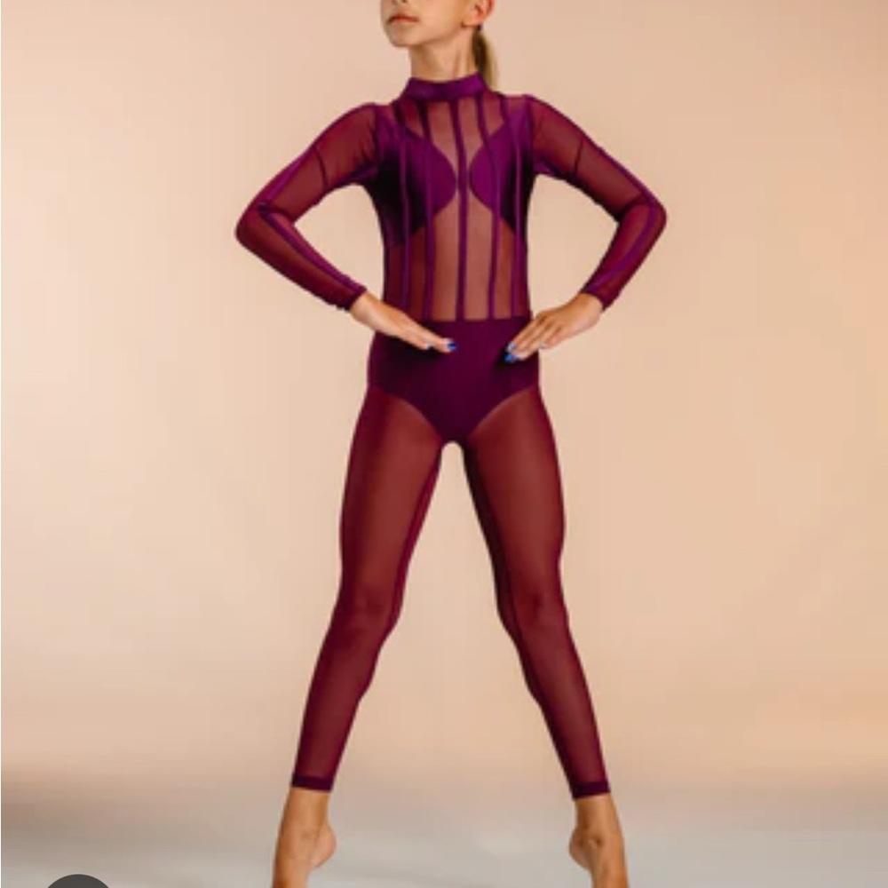 LA dance designs ESSENCE unitard in Merlot, Adult medium.